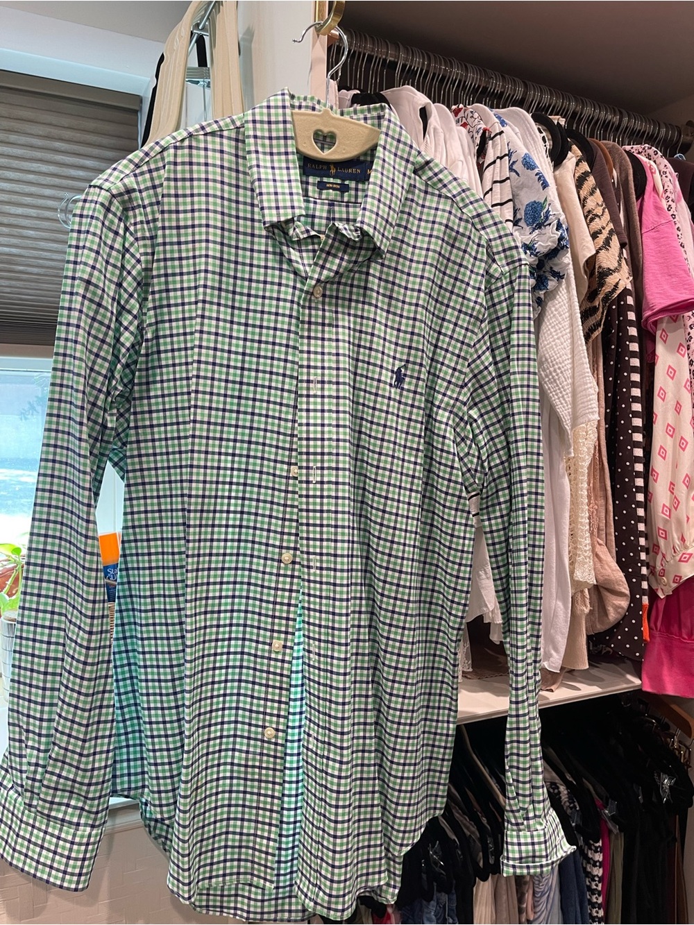 Ralph Lauren Green and Navy Plaid Button-Down Shirt